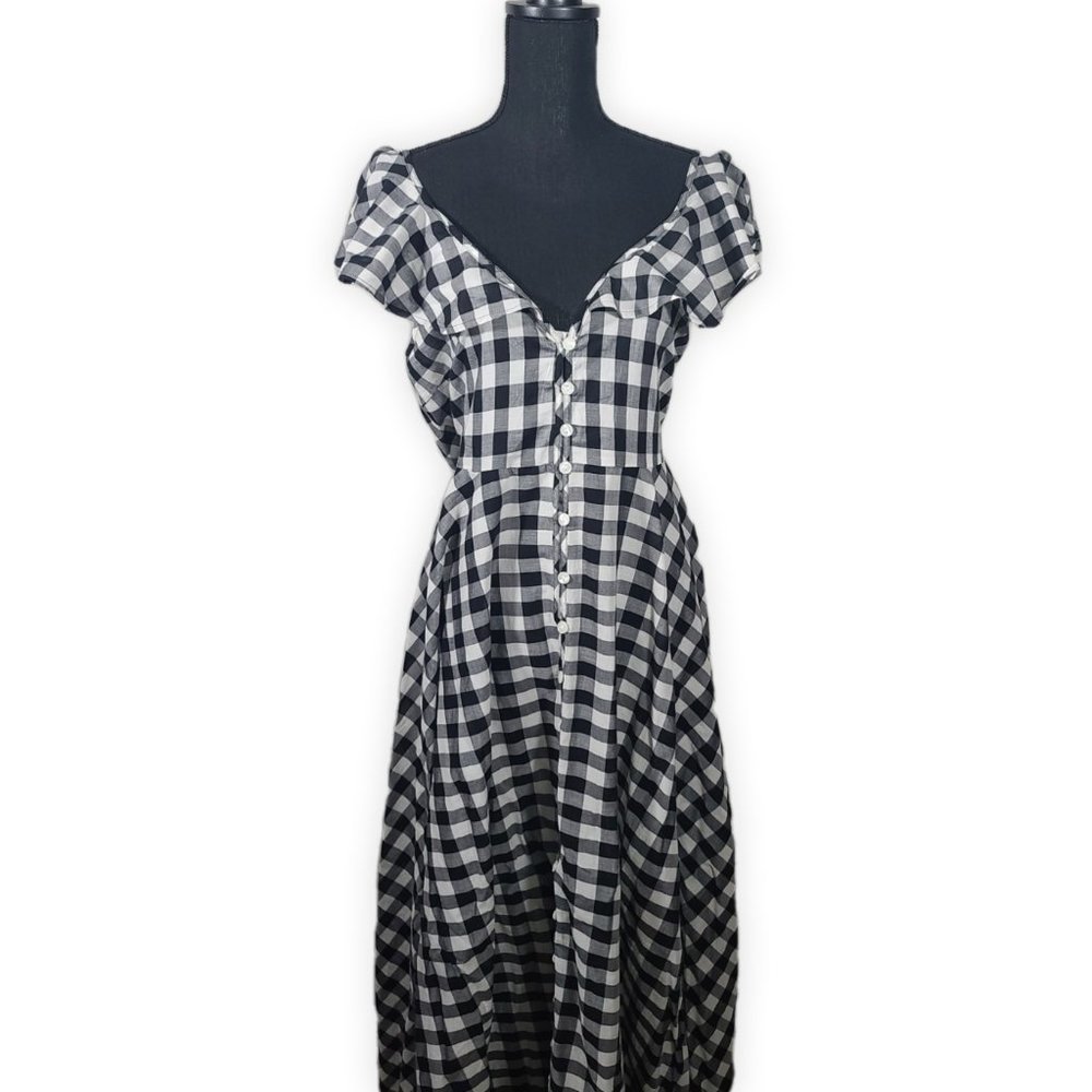 J. CREW Button-up Ruffle Dress in Gingham